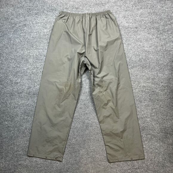 Vintage Columbia Rain Pants Men XL Extra Large Grey Elastic Waist Waterproof PVC - Picture 10 of 14
